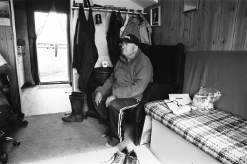 04-Asher-in-his-cabin-Middleton-Fishing-Cabins-Hartlepool