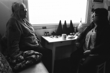 36-Anita-and-Sadie-in-Anitas-cabin-Middleton-Cabins-Hartlepool